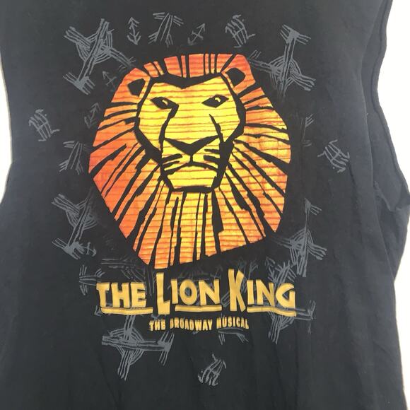 Vintage Y2K Disney's The Lion King Broadway Musical Black Sleeveless Shirt M - Picture 4 of 4